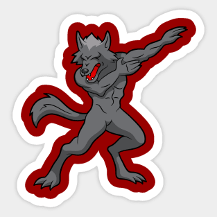 halloween dabbing werewolf Sticker